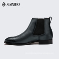 Modern Fancy Fashion Flat Ankle Length Chelsea Leather Boots For Men Winter